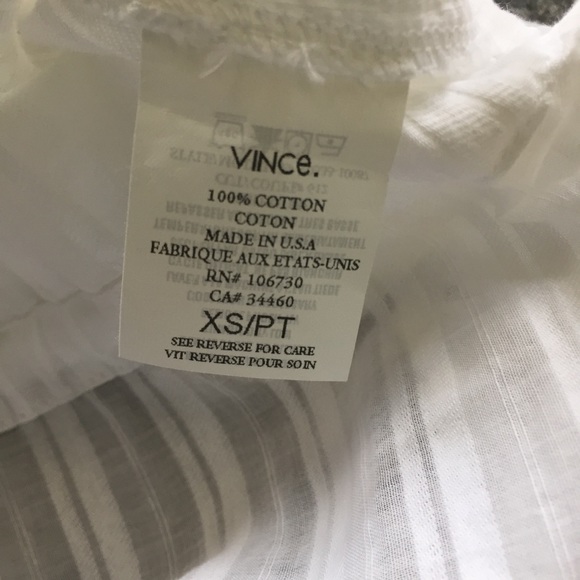 VINCE sheer white cinch waist tunic top XS - Picture 8 of 8